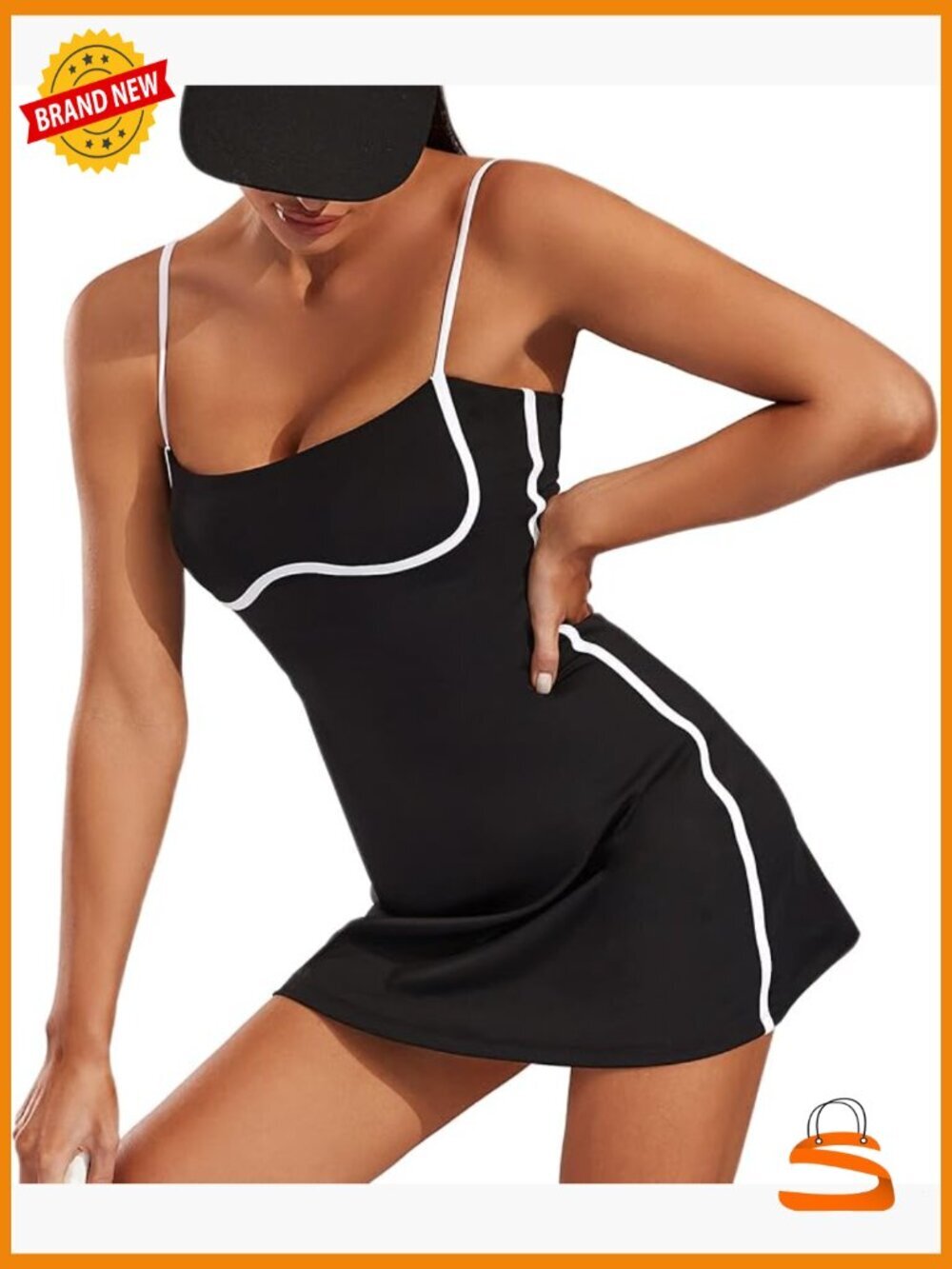 Tennis Dress with Built-in Bra & Shorts Pockets Sleeveless